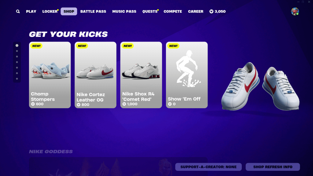 Fortnite’s Cash Shop Shoes Are About Nine&nbsp;Bucks